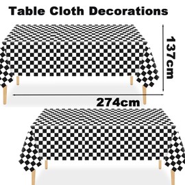 2pack Black and White Gingham Checkered Table Cloth Party,137*274cm Wipe Clean Checkered PVC TableCloth Plaid Tablecloth Rectangular Disposable Table Cover for Parties BBQ Picnic Birthday Wedding