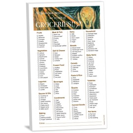 Guajolote Prints Magnetic Notepad for Grocery List, Funny Groceries Shopping List (Scream), 9.5 x 5.75 inches