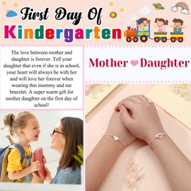 UNGENT THEM Back to School Stuff First Day of Kindergarten Bracelet Mommy and Me First Day of School Bracelet Mom and Daughter Mother Daughter Bracelets Back to School Gifts for Girls