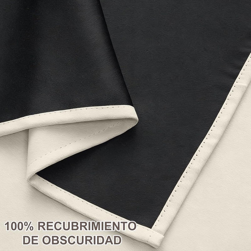 Cortinas Blackout, 2 Paneles Cortinas con Aislamiento Térmico para Estar/Recámara