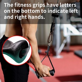 veimia Ergonomic Gym Handles, Double D Row Handles, Cable Machine Handles for T-Row, Pullers, Resistance Bands, Gym Handles for Cables, Strength Trainers and Tricep Exercise Machine Attachments