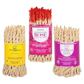 Lamatar1 Himalayan Cedar Rose & Sandalwood Rope Incense Set Of 3 Made In Nepal