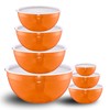 LKTDYMEG Orange Mixing Bowls with Lids Set of 7, Stainless