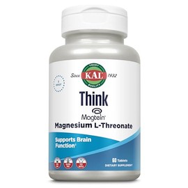 KAL L-treonato de magnesio Think 2000 mg  Apoyo para el aprendizaje, la salud cerebral y la memoria con Magtein  Vegano, sin gluten ni OMG  60...     