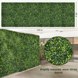 DMGarden Artificial Boxwood Roll Panel Backdrop: UV-Anti Greenery Faux Grass Wall Hedge for Indoor Outdoor Green Decor & Backyard Background Decorations Fence Covering Privacy (40"X120")