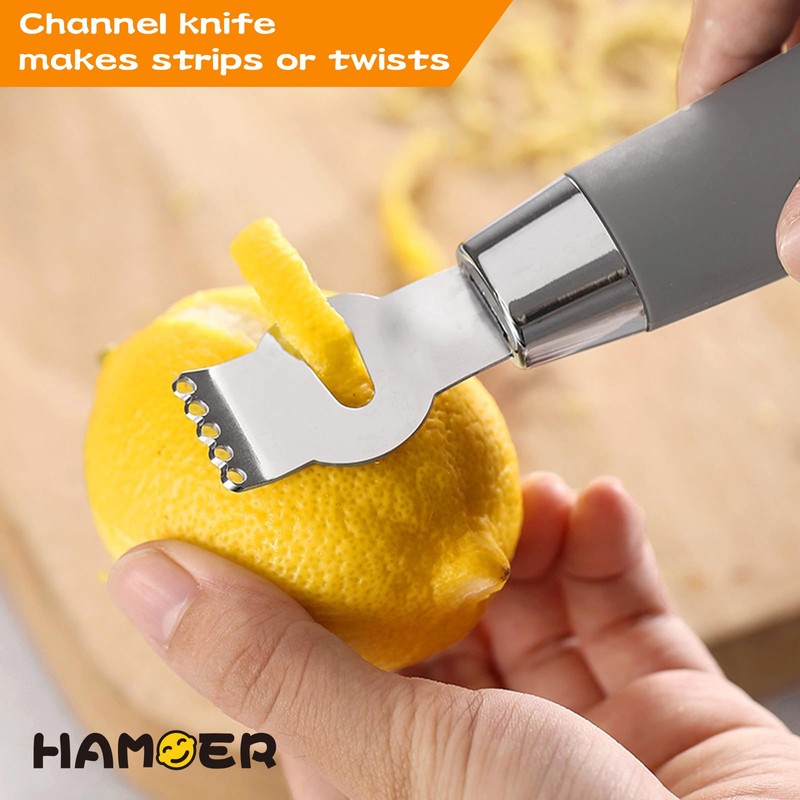HAMOER Lemon Citrus Zester Tool Cheese Grater for kitchenaid-Multipurpose grooved