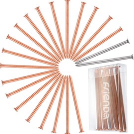 Frienda 20 Pack 3.5 Inch Copper Nails Nail Spikes for Killing Tree, Long Stump Removal Spikes with 2 Pieces Large Steel Nails, Included Storage Box
