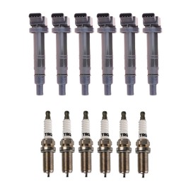 TRQ Ignition Kit Ignition Coil Spark Plugs Compatible with 2003-2009 Toyota 4Runner 2005-2015 Tacoma 2005-2011 Tundra