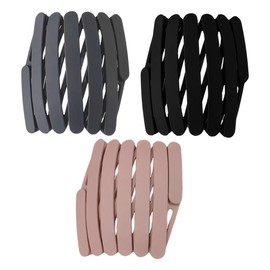 EIHI Pack of 3 hair bands - unisex headband set with non-slip zigzag foldable hair bands that you can take anywhere design in black, grey and pink - ideal for sports and leisure