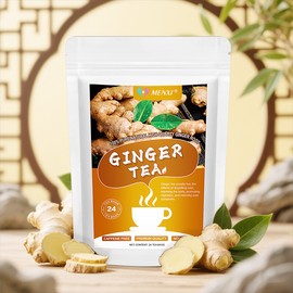 MENXI Ginger Tea 24 Bags No Additive Support Brain Weight Sleep Skin