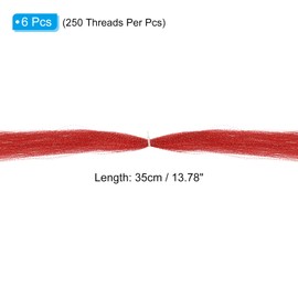 PATIKIL Crystal Flash Fly Fishing Line Fly Tying Material, 6Pcs 250 Strands Dry Flies Decorating Accessories for Making Fishing Hook Lure Flies, Red