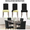 Oufeng Dining Room Chair Seat Covers Elastic strap 4 Pack