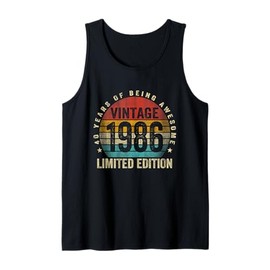 Vintage Born in 1986 Retro 40th Birthday Gifts 40 Years Old Tank Top