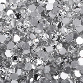 HEEPDD 1440 unids Color Blanco Rhinestones Art Crystal Glass Nail Flat Back Gems Rhinestones de Redondos para DIY Ropa de Uñas Zapatos Bolsas(1.3-1.5mm)