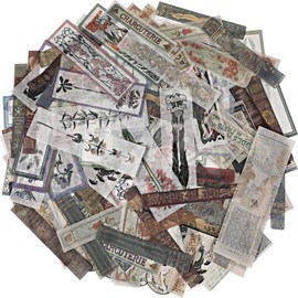 120 Pieces Vintage Scrapbook Washi Stickers Antique Decorative Planner Journal Sticker Decals Retro DIY Self-Adhesive Washi Paper Stickers for Photo Albums Cards DIY Projects (Flower, Title, Book)