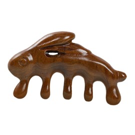 COLLBATH Sandalwood Rabbit Massage Comb Creative Manual for Ergonomic Design Versatile Use at Home Office Travel Tool for Relaxation
