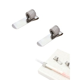 LYHMHAMY Pen Holder, Pen Clip, Vertical, Set of 2, 1 Vertical Hole, Notebook, Notebook, Convenient, Stylish, Portable Hanging Pen Holder (Silver)
