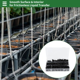 Motoforti Drip Irrigation Barbed Connector Barb Hose Fittings Kit for Flower Pot Garden Lawn 5/32" 7/32" 1/4" 3/32" Plastic Black 1 Set