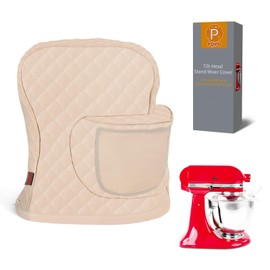 Stand Mixer Cover, Compatible with Kitchen Aid Mixer with Tilting Head and Storage Bag (White)