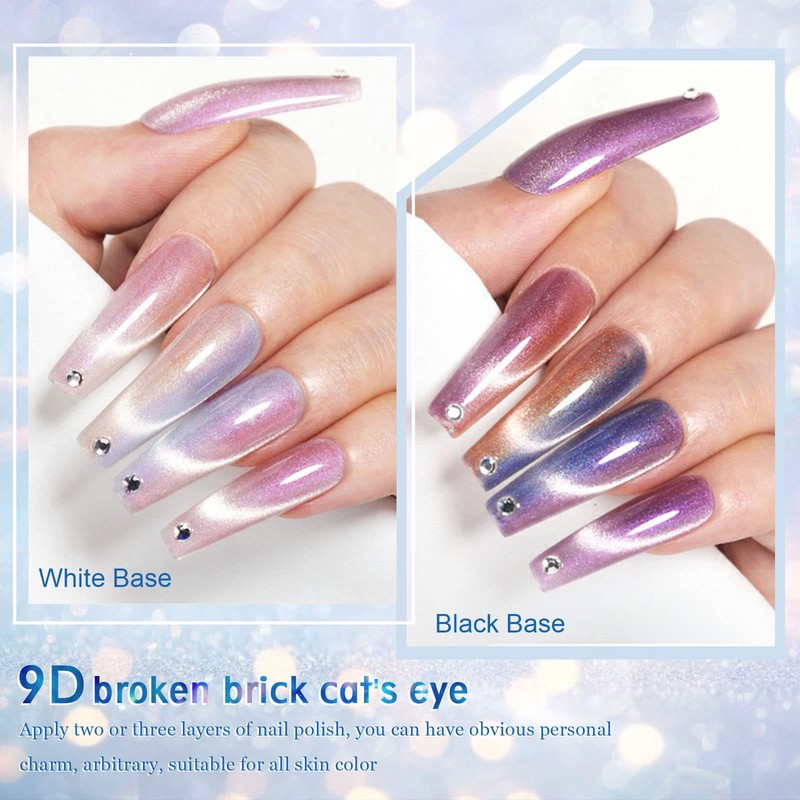 YSUVIN UV Nail Polish Magnetic 6 Colours Pink Purple Blue