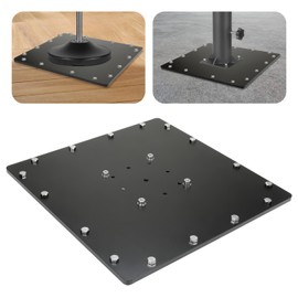 Galeith Cantilever Umbrella Base Offset Patio, Heavy-Duty Outdoor Umbrella Bases, Steel Plate Umbrella Base, Universal Space Saving Square, 15.75"(L) X 15.75"(W) X 0.39''(THK)