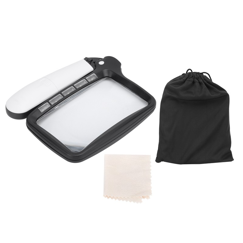 Magnifying Glass Foldable Handheld 5 LED Lights HighDefinition Acrylic Magnifier