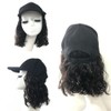 Hat Wig (Brown Black, 14 Inch-Curly)