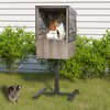Outdoor Cat Feeding Station, Weatherproof Elevated Feral Cat House and