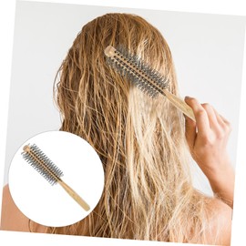 minkissy Blow Drying Comb Small Round Wooden Roller Brush for Durable Bristles for Effortless Curls Comfortable Grip for Easy Use Friends and Family