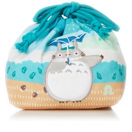 Marushin 1025008100 Drawstring Lunch Bag with Gusset, My Neighbor Totoro Raindrops