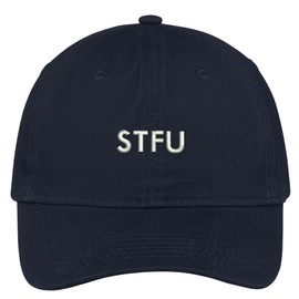 Trendy Apparel Shop STFU Embroidered Soft Crown 100% Brushed Cotton Cap - Navy