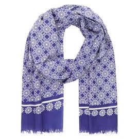 LINDENMANN Men's Scarf Blue Men's Scarf Thin 100% Cotton, blue