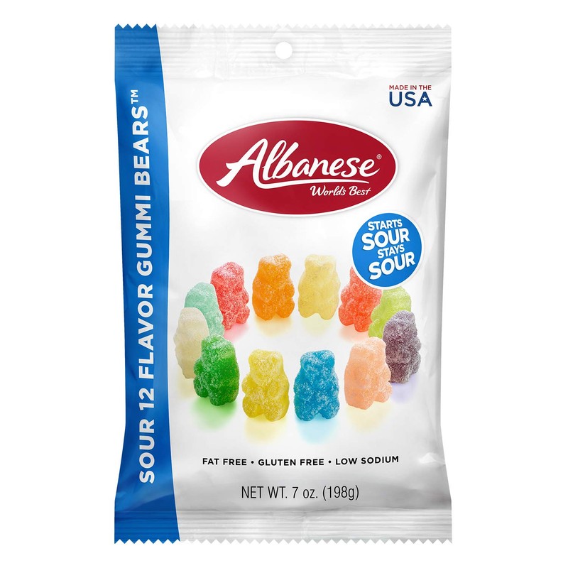 Albanese World's Best Sour 12 Flavor Gummi Bears | 7oz