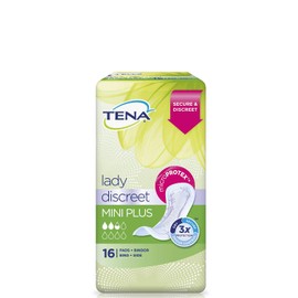 TENA 760301 Lady Mini Plus Incontinence Pad (Pack of 16)- Packaging May Vary