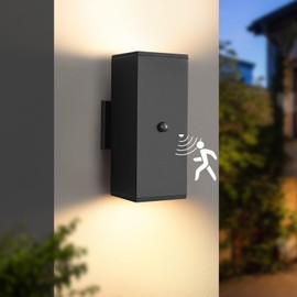 Motion Sensor Outdoor Light Fixture Wall Mount, Exterior Lighting fixtures for Outside, Front Porch Lights, Waterproof Wall Sconce Lamp, Black Coach Lights for House, Patio, Garage, Doorway, Entryway