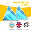 2 x Triangle Stickers 10 cm - Blue Speed 3D