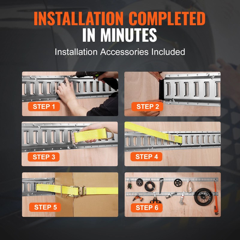 Uimoso E Track Tie Down Rail Kit 34 PCS 5'