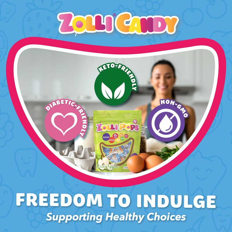 Zollipops Clean Teeth Lollipops, Green Apple, 3.1 Oz