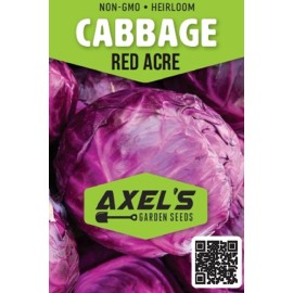 Axel's Garden Seeds Red Acre Cabbage Seeds | Non-GMO | Heirloom | Fresh Garden Seeds - 200 Seeds