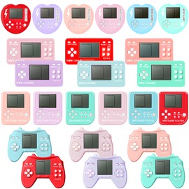 SSRMX 24Pcs Video Game Party Favors Valentines Day Gifts for Kids, Mini Game Keychain Arcade party favors Birthday Supplies Classroom Prizes for Boys and Girls