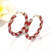 NLCAC Glitter Hoop Earrings Game Day Earring Red White Team