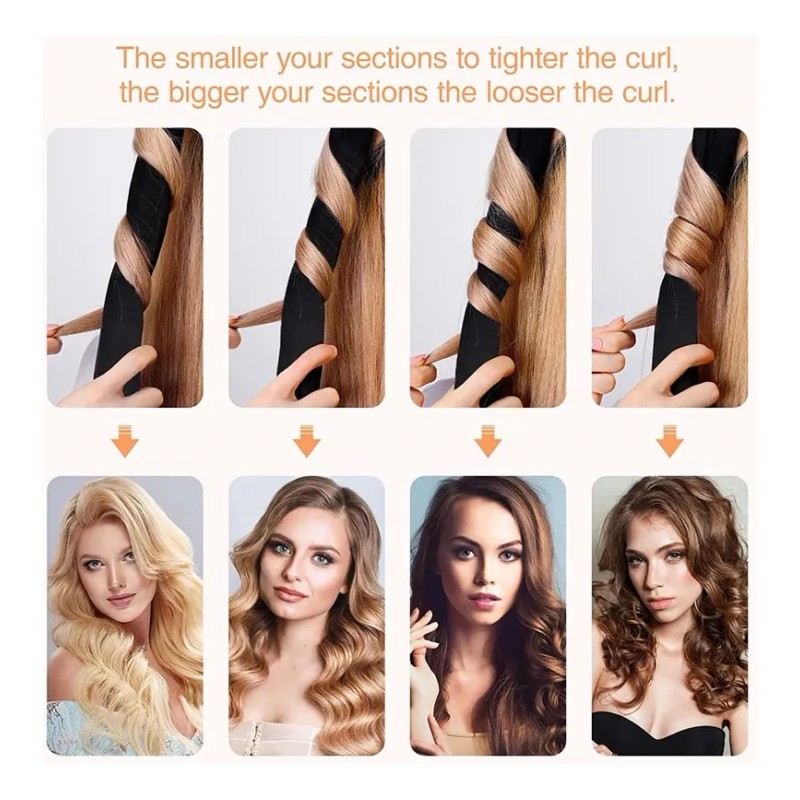 Curly Ondas En Cabello Rizos Sin Calor Tubo Con 2
