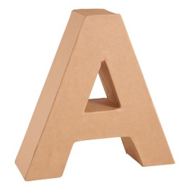 Glorex 6 2029 101 Cardboard Letter A, Made of Brown Cardboard, Approx. 17.5 x 5.5 cm, for Painting and Gluing, for Décopatch, Ideal for Decoration