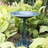 VIVOHOME Polyresin Antique Outdoor Green Garden Bird Bath and Solar