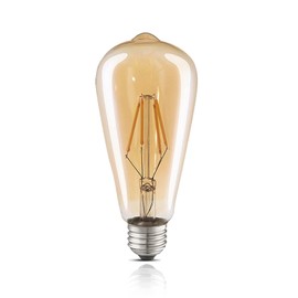 LUXON LED Edison Bulbs,Dimmable Amber Glass,Warm White 2700K,4W(40W Equivalent) Antique Vintage Filament Light Bulbs,E26 Base