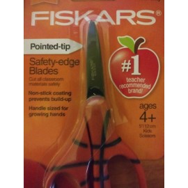 Fiskars 5" Basketball Non Stick Pointed Tip Kids School Safety Scissors NEW