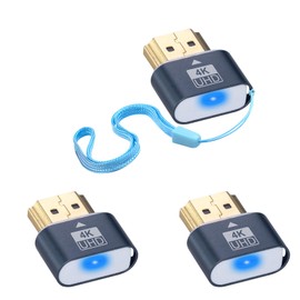 Duttek 4K HDMI Dummy Plug - Virtual Monitor Display Emulator, Headless Display Adapter for Windows Mac OSX Linux, Supports up to 4k@60Hz (with Indicator Light, 3 Pack)