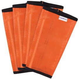 CareMaster Fine Mesh Fly Boots Loose Fitting & Non-Slip Horse Fly Leggings No More Horsefly Nuisance Greatly Reduce Stomping Breathable with Natural Air Flow (Set of 4) Vibrant Orange Large
