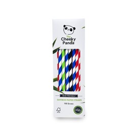 The Cheeky Panda Bamboo Drinking Straws Paper Colourful | 100 x Cocktail Straws | Strong and Durable