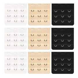 9 Pieces Bra Extenders, Soft Comfortable Bra Band Extension, Three colors, Black White Beige